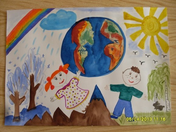 День земли в детском саду рисование