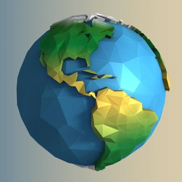 3d модель планеты Low Poly
