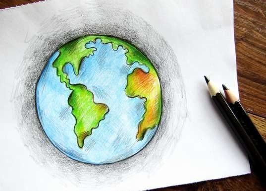 Планета рисунок карандашом