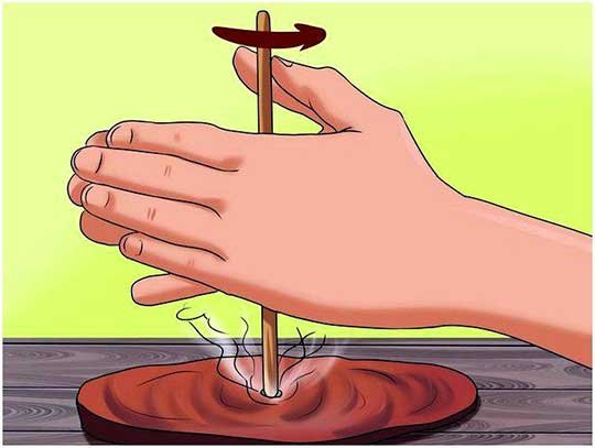 Добывание огня трением палочек