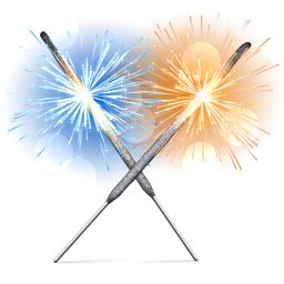 Бенгальские огни на белом фоне