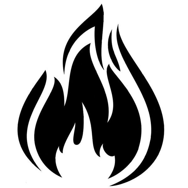Тату огонь черно белый
