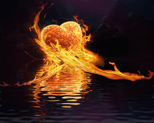 Огненное сердце в воде