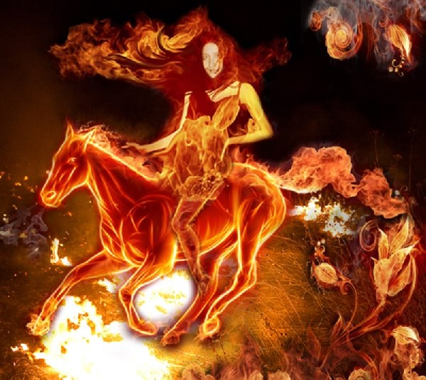 Лошадь стихия огонь