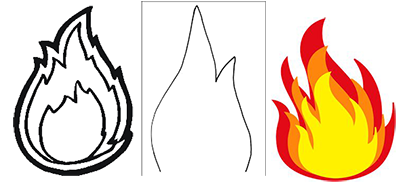 Пламя из цветной бумаги