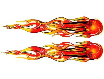 Наклейка пламя на велосипед