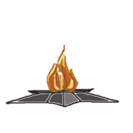 Вечный огонь на прозрачном фоне