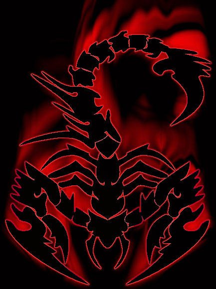 Скорпион на Красном фоне