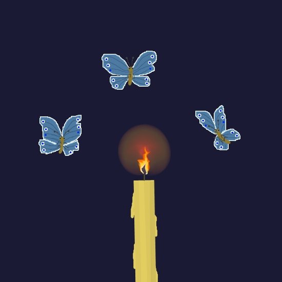 Мотылек над свечой