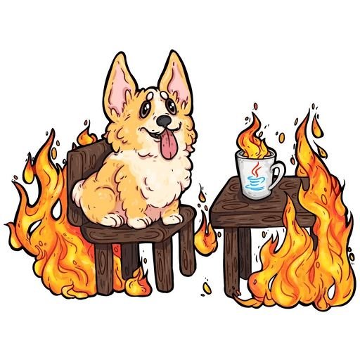 Собака в горящей комнате