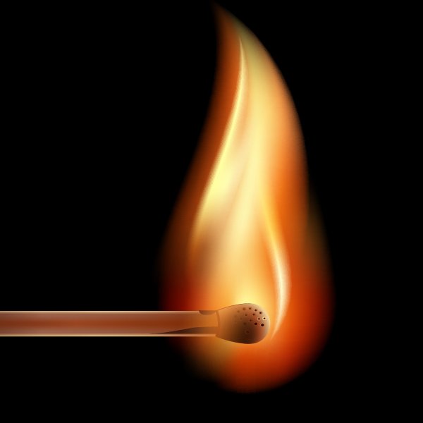 Горящая спичка