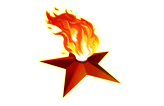 Вечный огонь на белом фоне