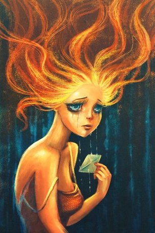 Огненная девушка рисунок