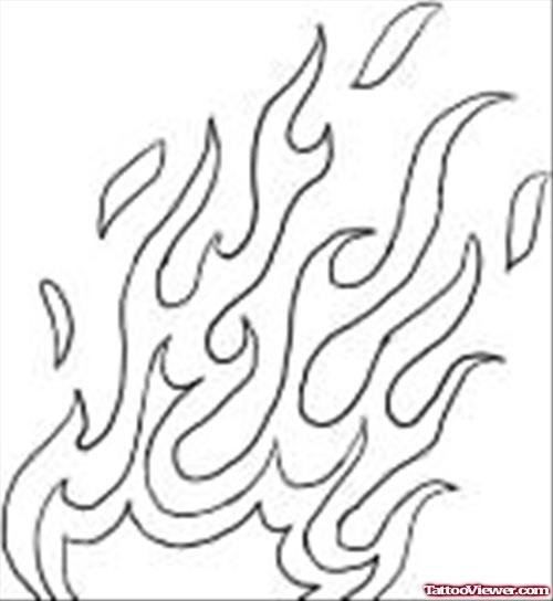 Пламя эскиз контур