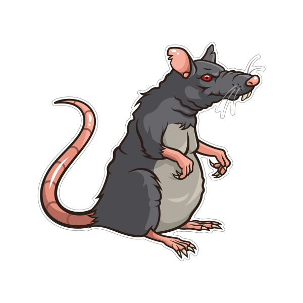 Мультяшная крыса черная