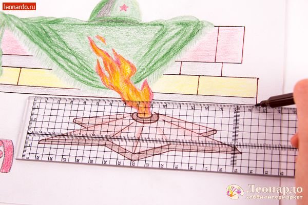 Вечный огонь фломастерами