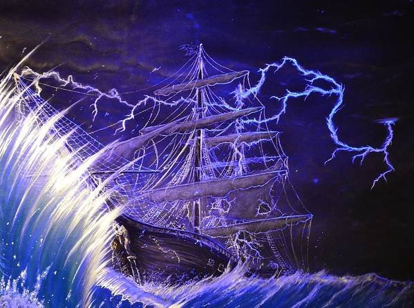 Огни Святого Эльма на корабле