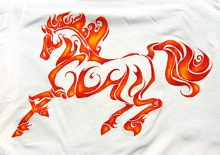 Стилизация рисунка конь-огонь