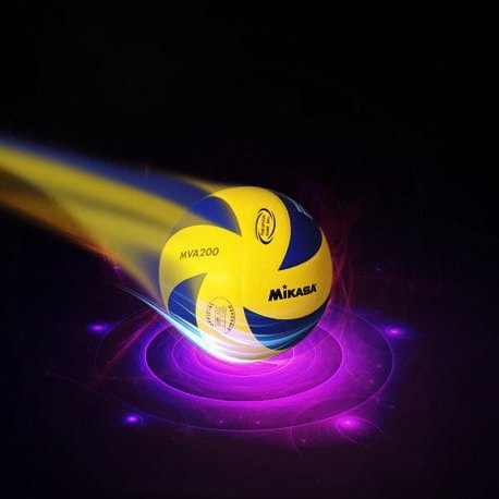 Волейбольный мяч в огне