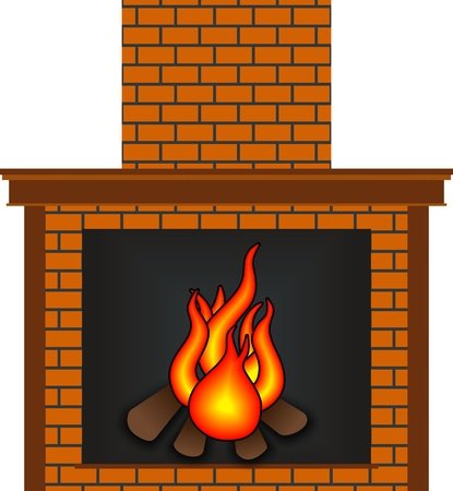 Огонь в печи для детей