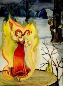 Иллюстрация Бажова Огневушка поскакушка