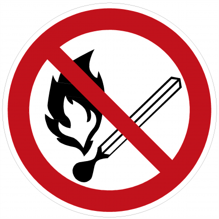 Знак запрещается пользоваться открытым огнем и курить