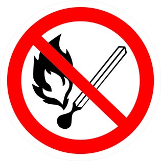 Знак открытый огонь