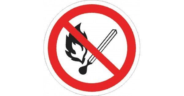 Курение и пользование открытым огнем запрещено знак