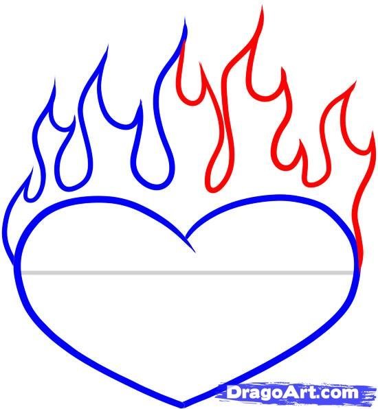 Рисунки огня для срисовки легкие