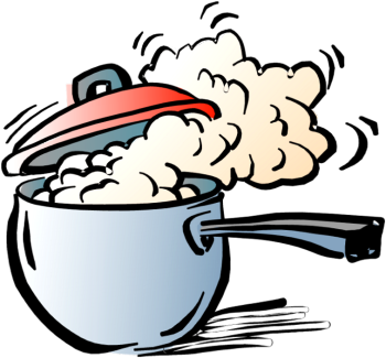 Кастрюля с паром мультяшный