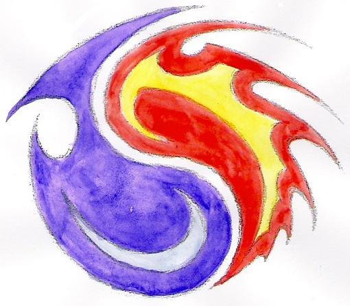Огонь и вода нарисовать