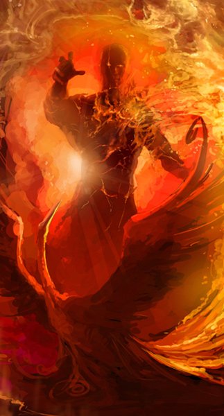 Элементаль огня арт парень