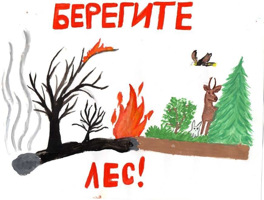 Рисунок Берегите лес от пожаров! № - «ЭКОЛОГИЯ и МЫ» ( - )