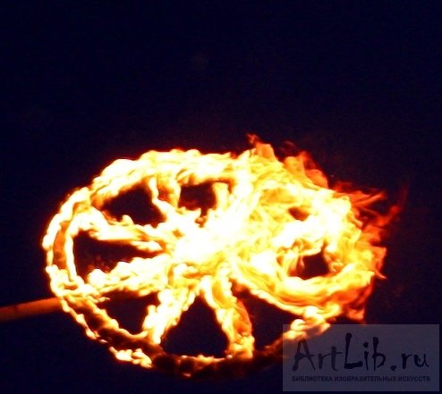 Горящее колесо на Масленицу