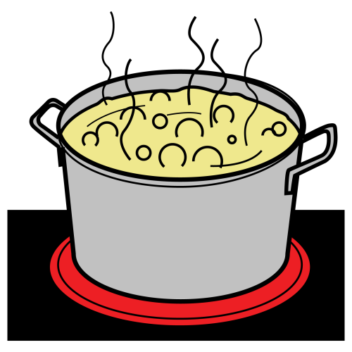 Кастрюля на огне для детей