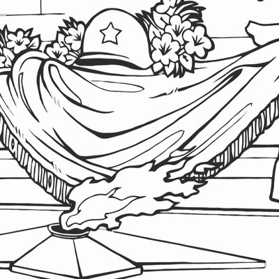 Вечный огонь раскраска к 9 мая для детей