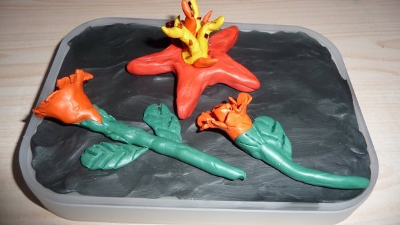 Вечный огонь из пластилина