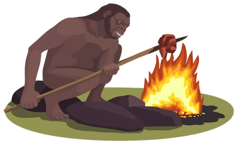 Древний человек у костра