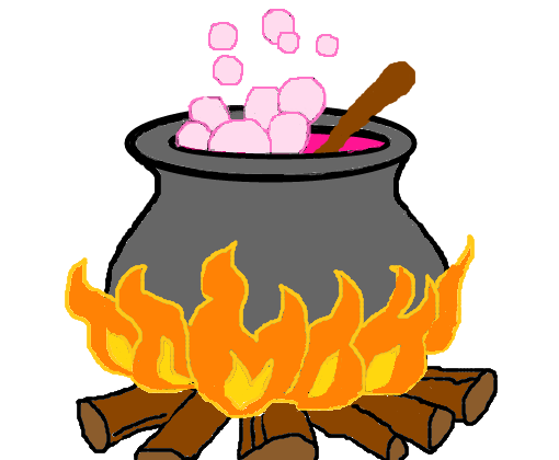 Котел на костре рисунок