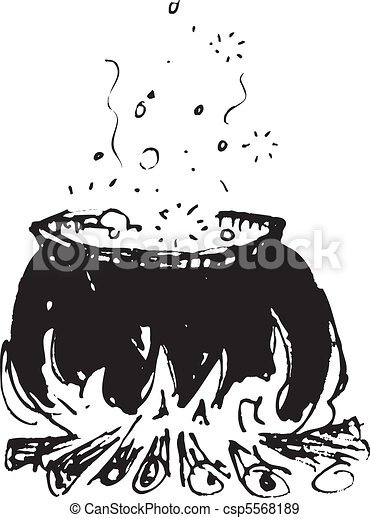 Котел на костре рисунок