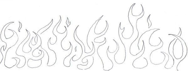 Тату огонь контур