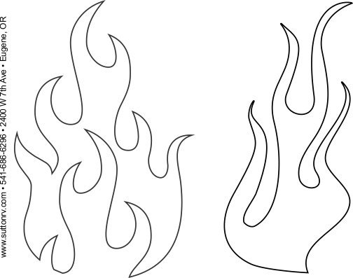 Трафарет огня для вырезания из бумаги