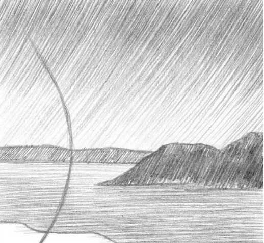 Пейзаж простым карандашом для начинающих