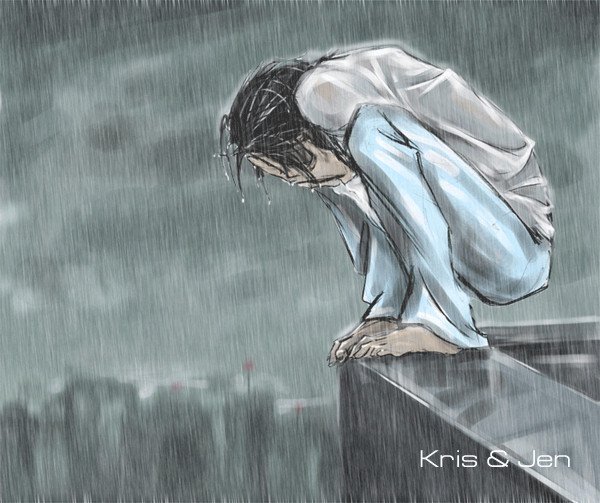 Страдающий человек арт