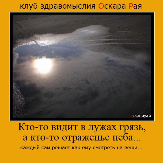 Кто-то видит грязь в лужах отражение неба