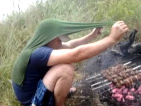 Шашлык под дождем