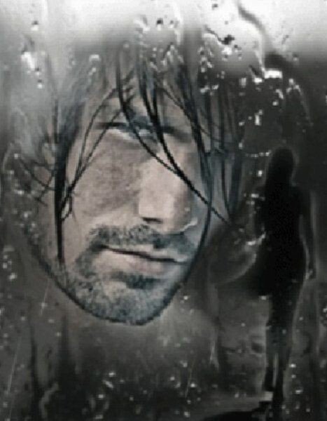Мужчина под дождем