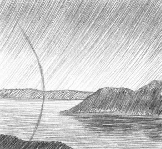 Пейзаж карандашом легкий