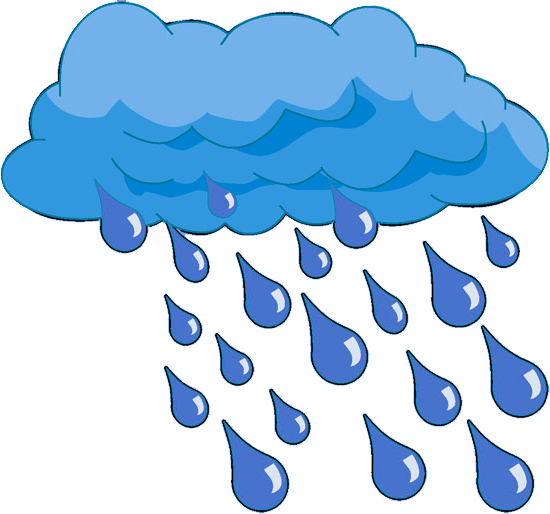 Туча с дождем на белом фоне