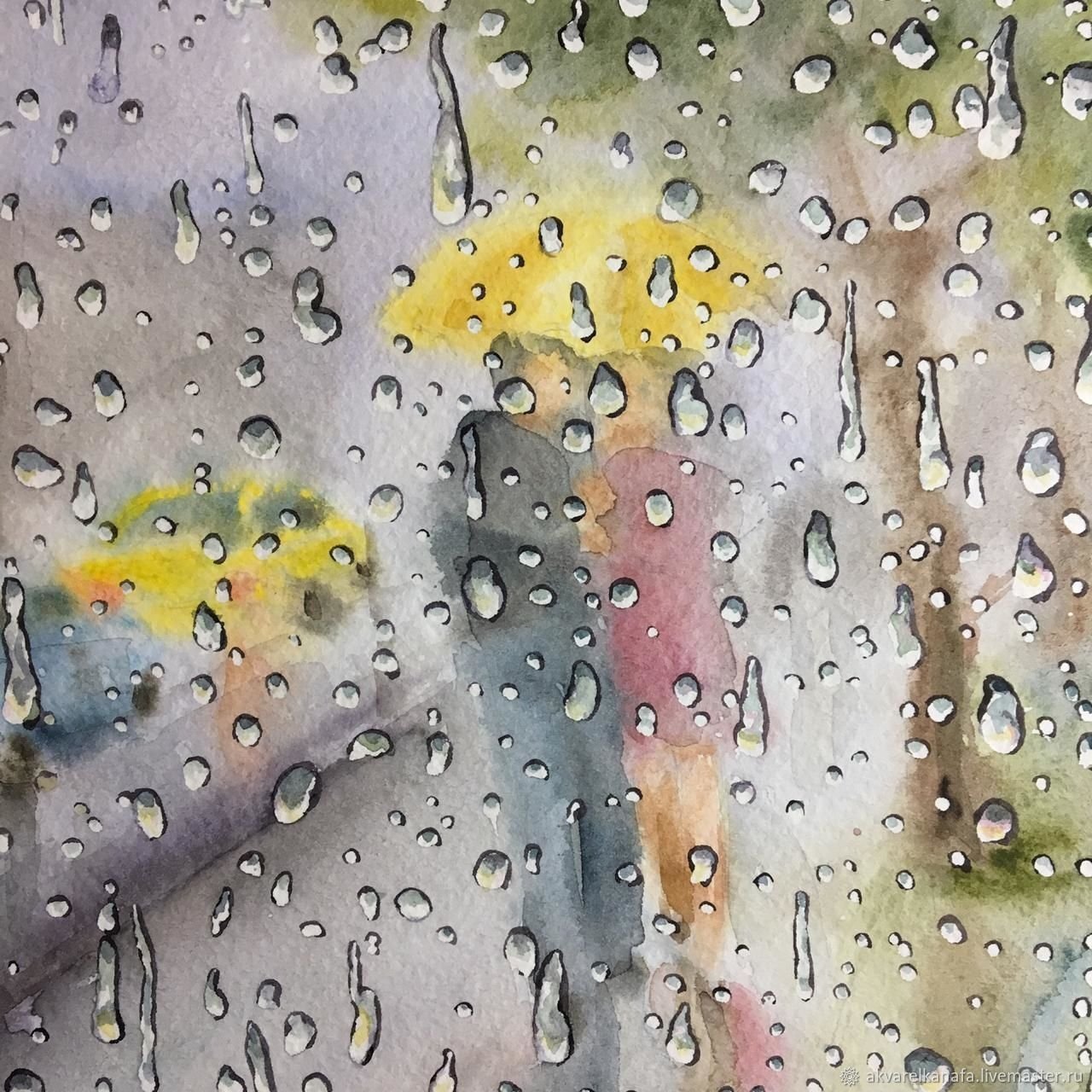 Немножко дождик. Фрэнсис МАККРОРИ картины дождя. Дождь акварелью. Дождь рисунок. Капли на стекле акварелью.